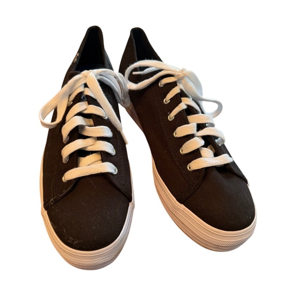 Keds Triple Kick Sneakers Womens 10 Black Excellent Platform Canvas WF57309